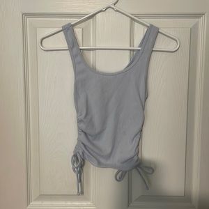 hollister light blue tank with ties on the side